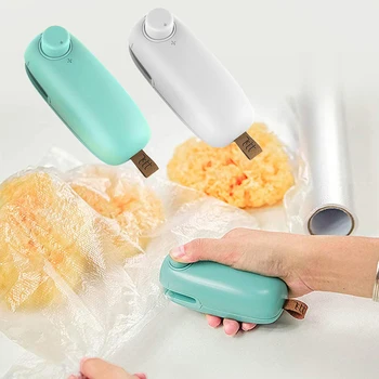 

NEW 2in1 Mini Portable Handheld Heat Sealer Useful Blue Plastic Sealing Bag Cutter Resealer Heat Sealing Machine Vacuum Packing9