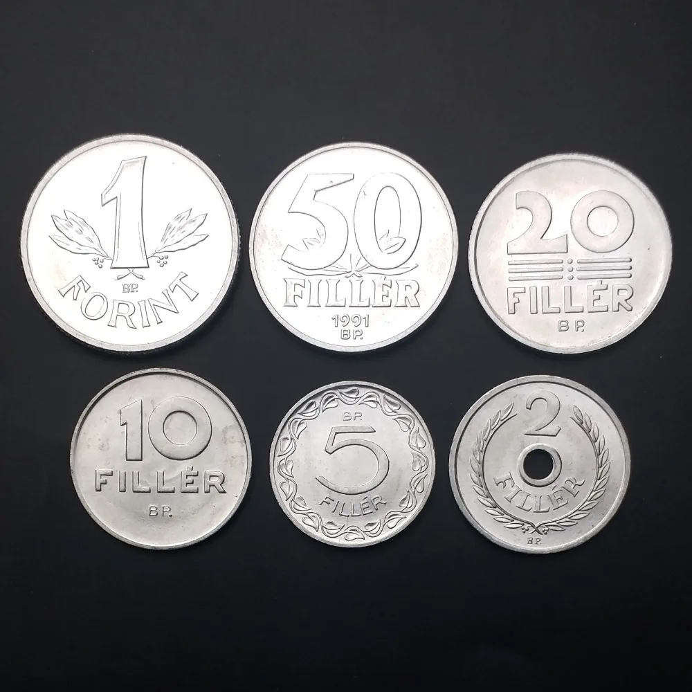 

X-2] Hungary Set 6 Coins, 2-50 Filler, 1 Forint, UNC, Uncirculated, Collection, Gift, 100% Real Original Genuine Coin, Europe