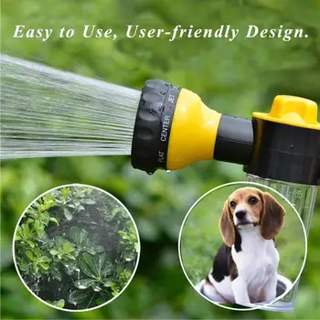 

1pc Garden Hand Spray Hose Nozzle Car Washer Water Gun 8 Adjustable For Watering Plants Lawn Patio Car Wash Showering Pets