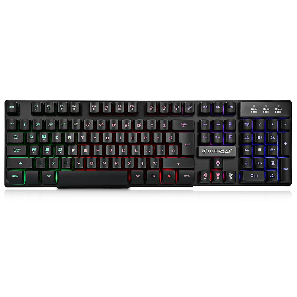 Warwolf KM 001 Проводная мембранная клавиатура мышь костюм светодиодный подсветка 104