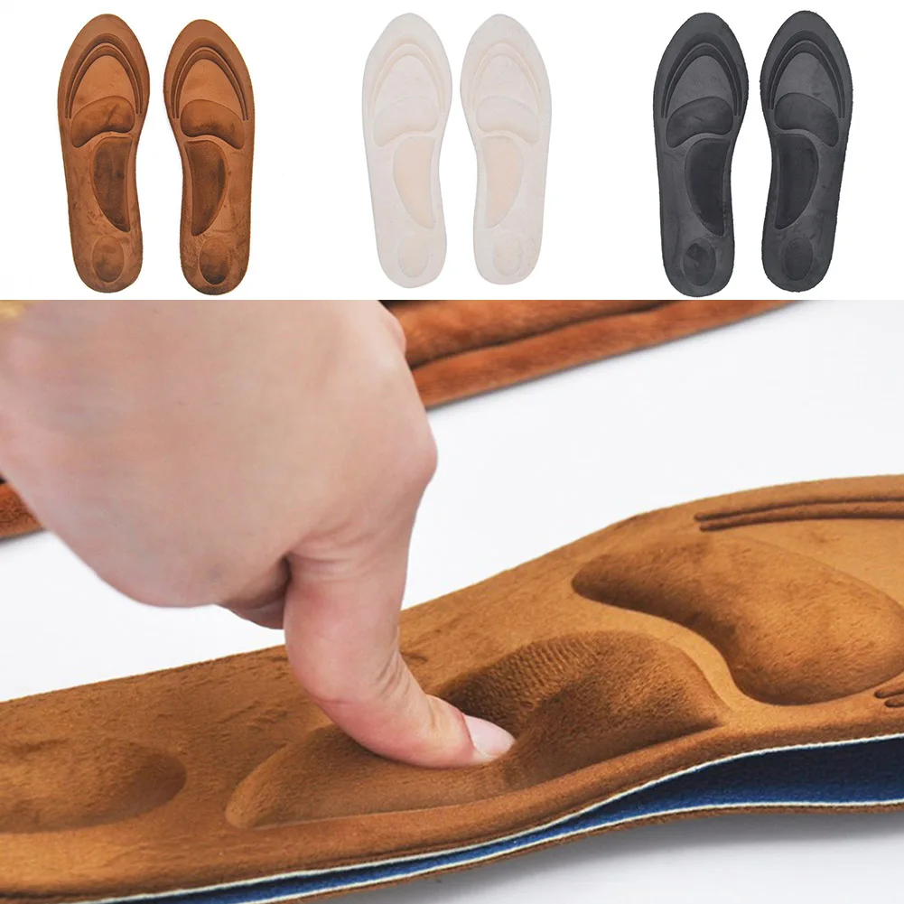 4D ортопедические стельки из замши с эффектом памяти, ортопедические стельки для обуви, ортопедические стельки для обуви с плоской подошвой, ортопедические подушки для обуви