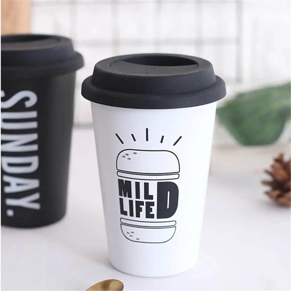 stainless steel takeaway coffee cup
