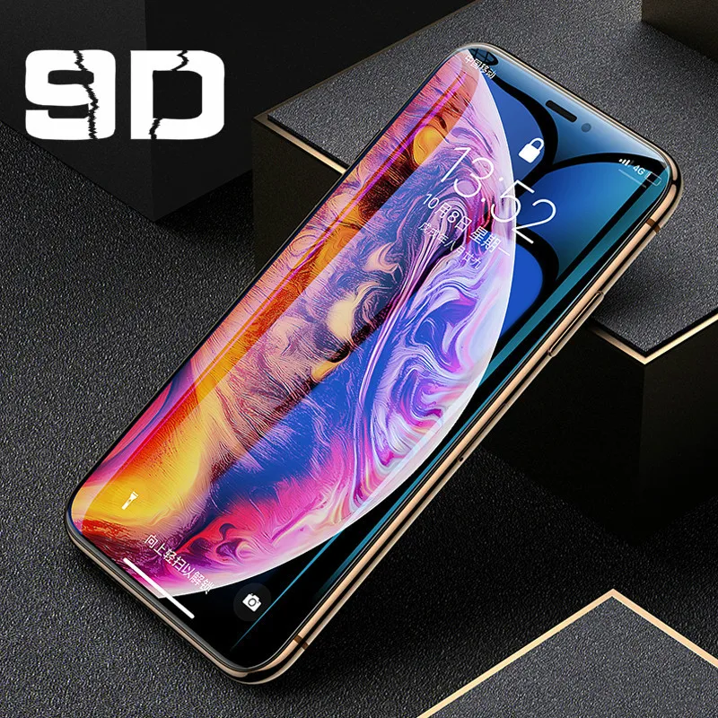 

10D Full Cover Tempered Glass For iPhone X 10 XR XS Max 6 7 8 Screen Protector for iPhone 7 8 6 6S Plus 9H Protective Film Glass
