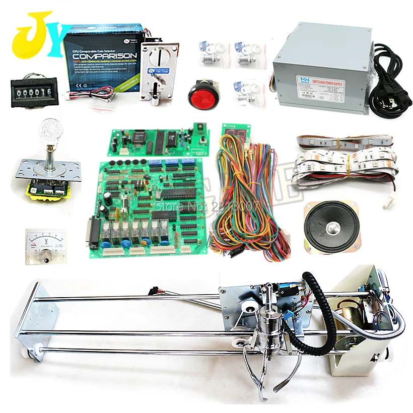 

DIY Toy Crane Machine kit,Crane machine kit with crane game PCB, coin acceptor, buttons, harness. etc for crane machine