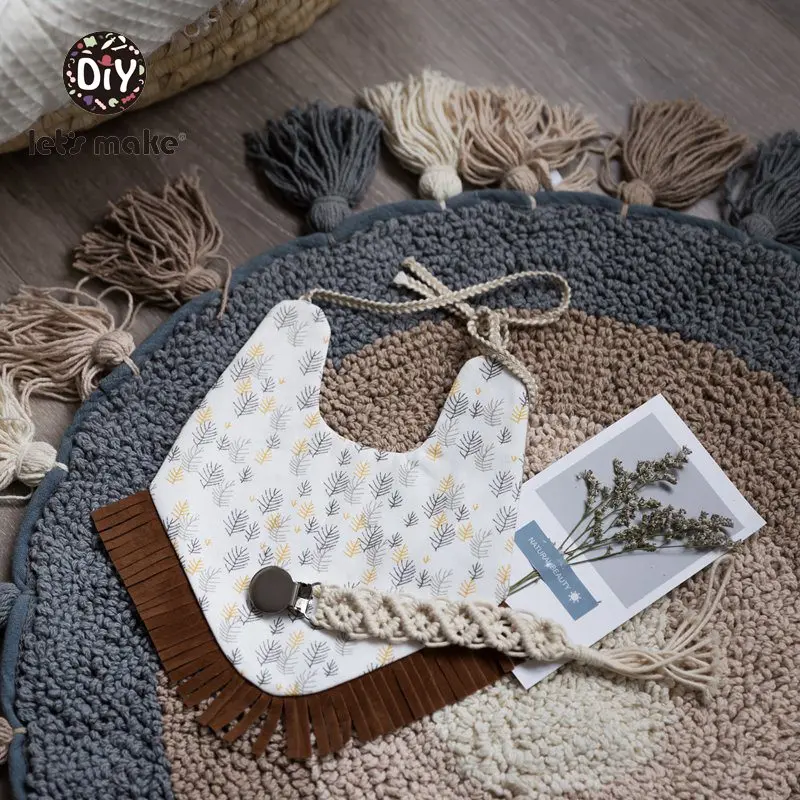 Let's Make Baby Bib Novetly Stuff For Boys And Girls Burp Cloth Cotton Tassel Scarf Bibs Cartoon Bibs & Burp Cloths 1pc