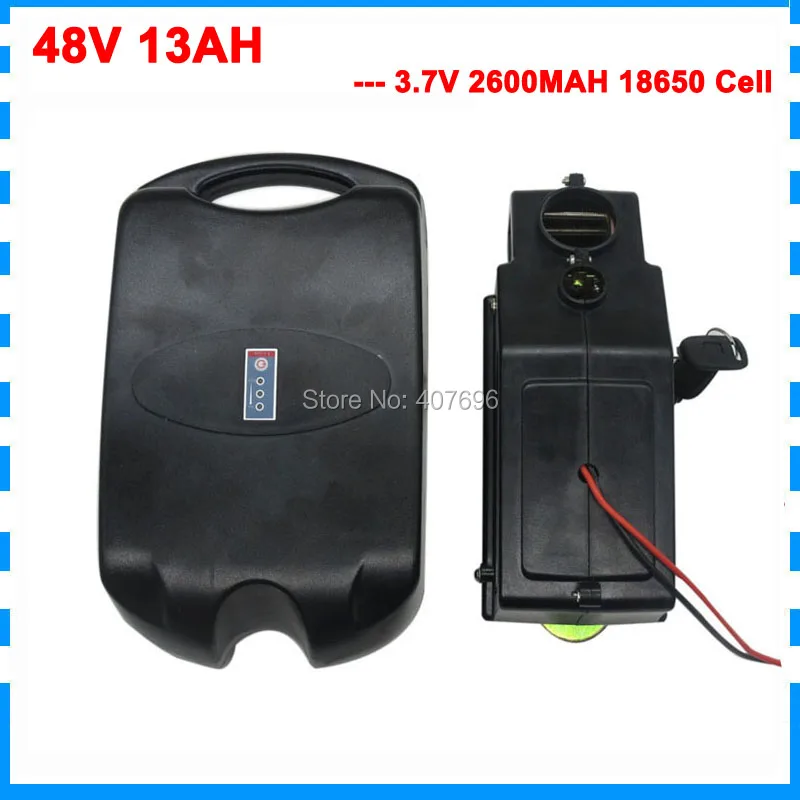 

Free customs duty 750W 48V Electric Bike battery 48V 13AH Lithium ion scooter battery use 2600mah 18650 cell with 2A Charger