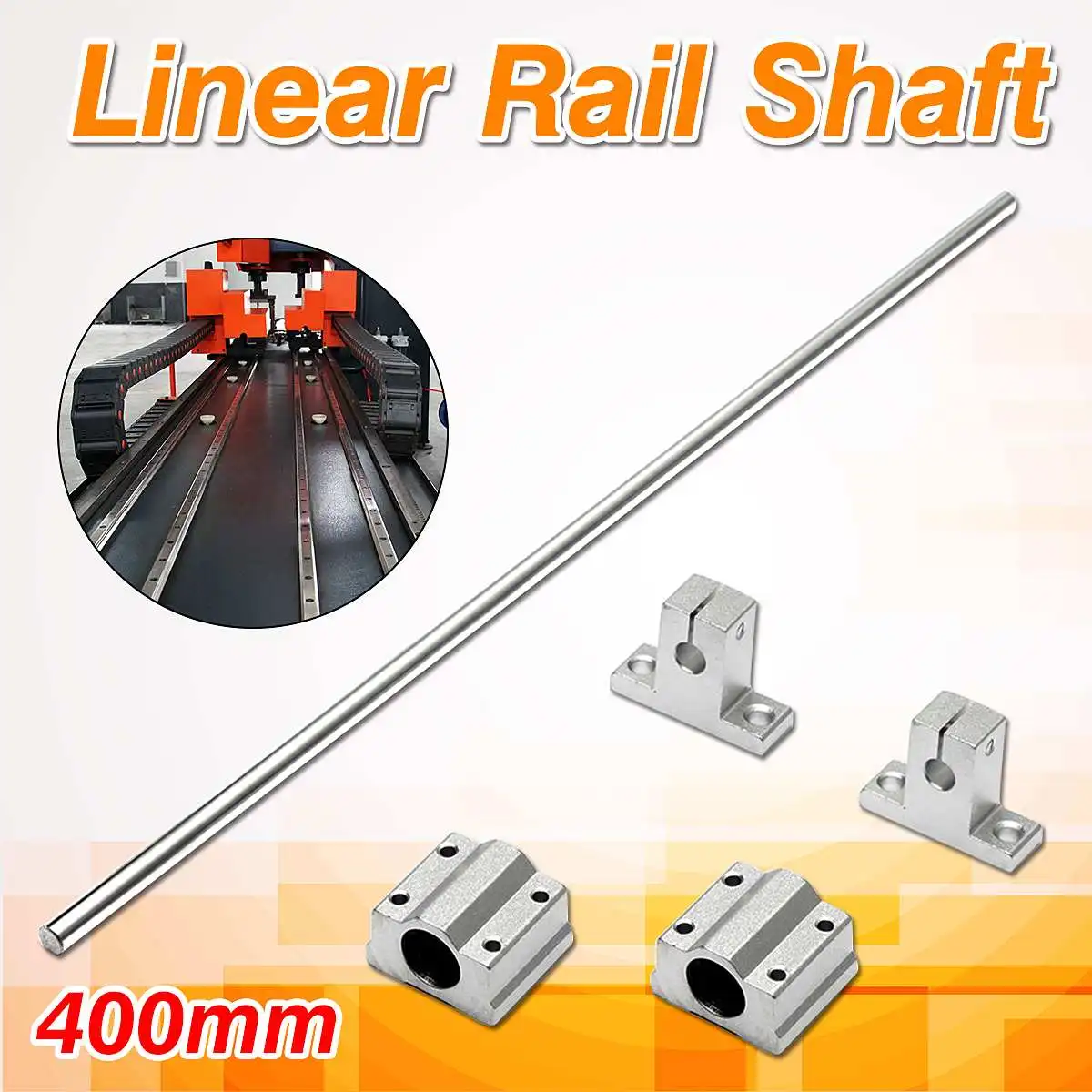 

8mm Dia Lead Rod 400mm Cylinder Linear Rail Shaft Support & Slide Block Linear Guides