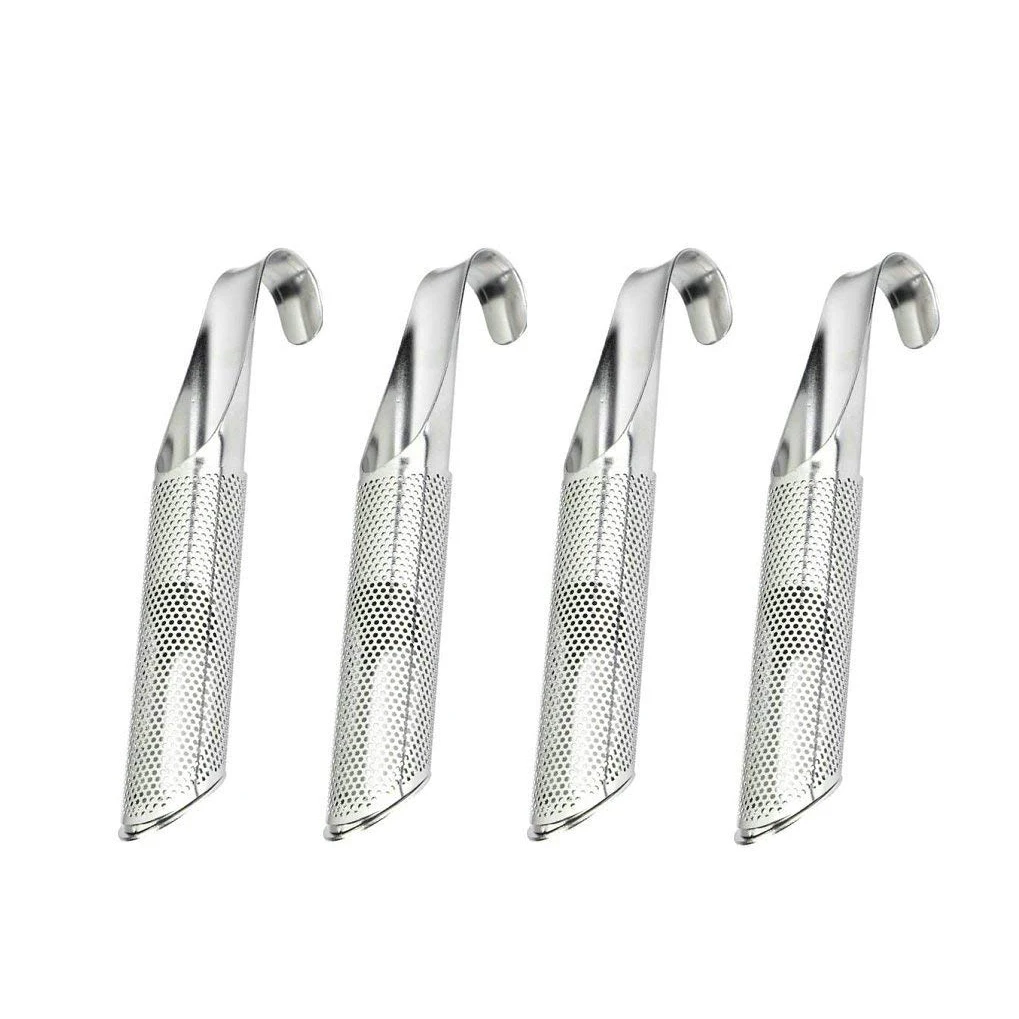

4 Pack Tea Infuser Stainless Steel Tea Strainer Filter Pipe Stick Steeper With Hook Reusable Premium Fine Mesh For Loose Leaf