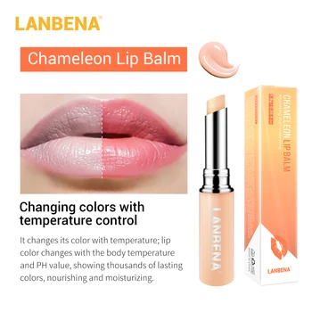 LANBENA Chameleon Lip Balm Hyaluronic Acid Rose Moisturizing Natural Nourishing Smoothing Lip Lines Long lasting