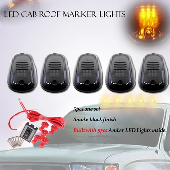 

For Ford Jeep Pickup Truck SUV Off Road 4X4 9-LED Cab Roof Running Marker Lights 5PCS/Set