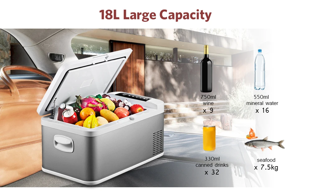 ^Cheap 18L Car Refrigerator Freezer Cooler DC 24V 12V Portable Car Fridge Compressor AC 100-240V for Car Home Traveling Camping