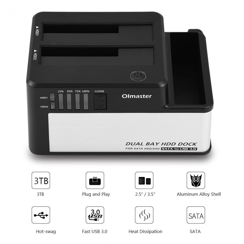 OIMASTER US Plug EB 1047U3 5 Гбит/с USB 3 0 для SATA Dual Bay 2 дюйма/3 дюйма HDD SSD док станция жесткого