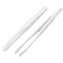 HHO-2 0,6 см плоский наконечник белый пластиковый Антистатический пинцет 12 см длина