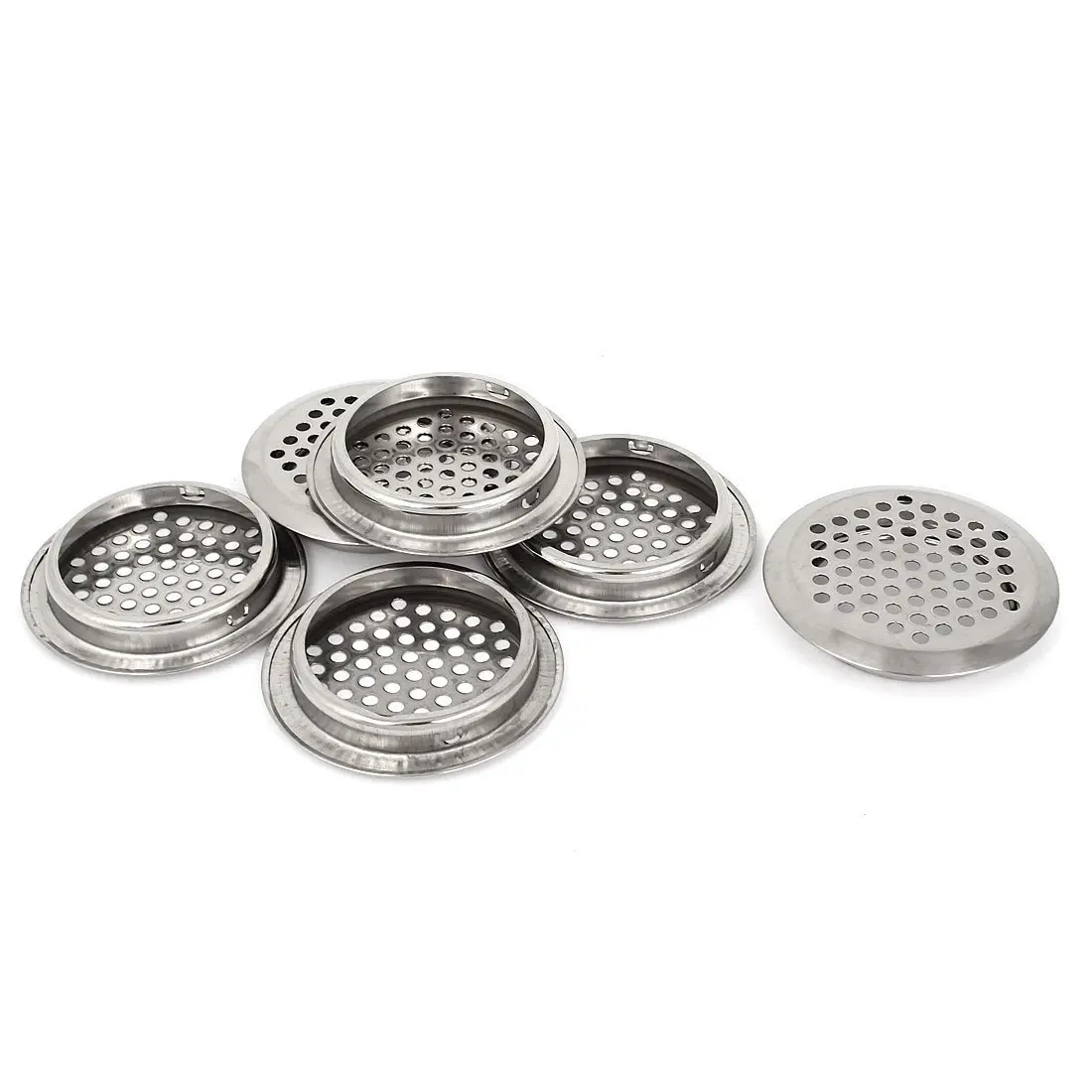 

Fashion 6 Pcs Stainless Steel Perforated Round Mesh Air Vents Louvers 53mm