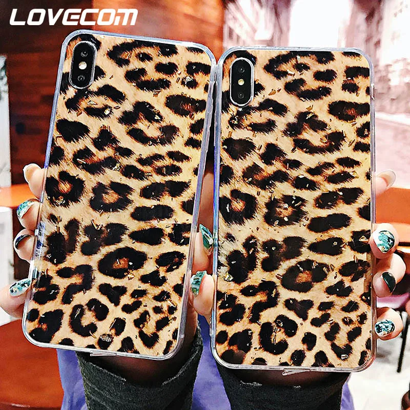 Hot Leopard Print Case For iPhone XS XR XS Max X 6 6S 7 8 Plus Soft Epoxy Full Body