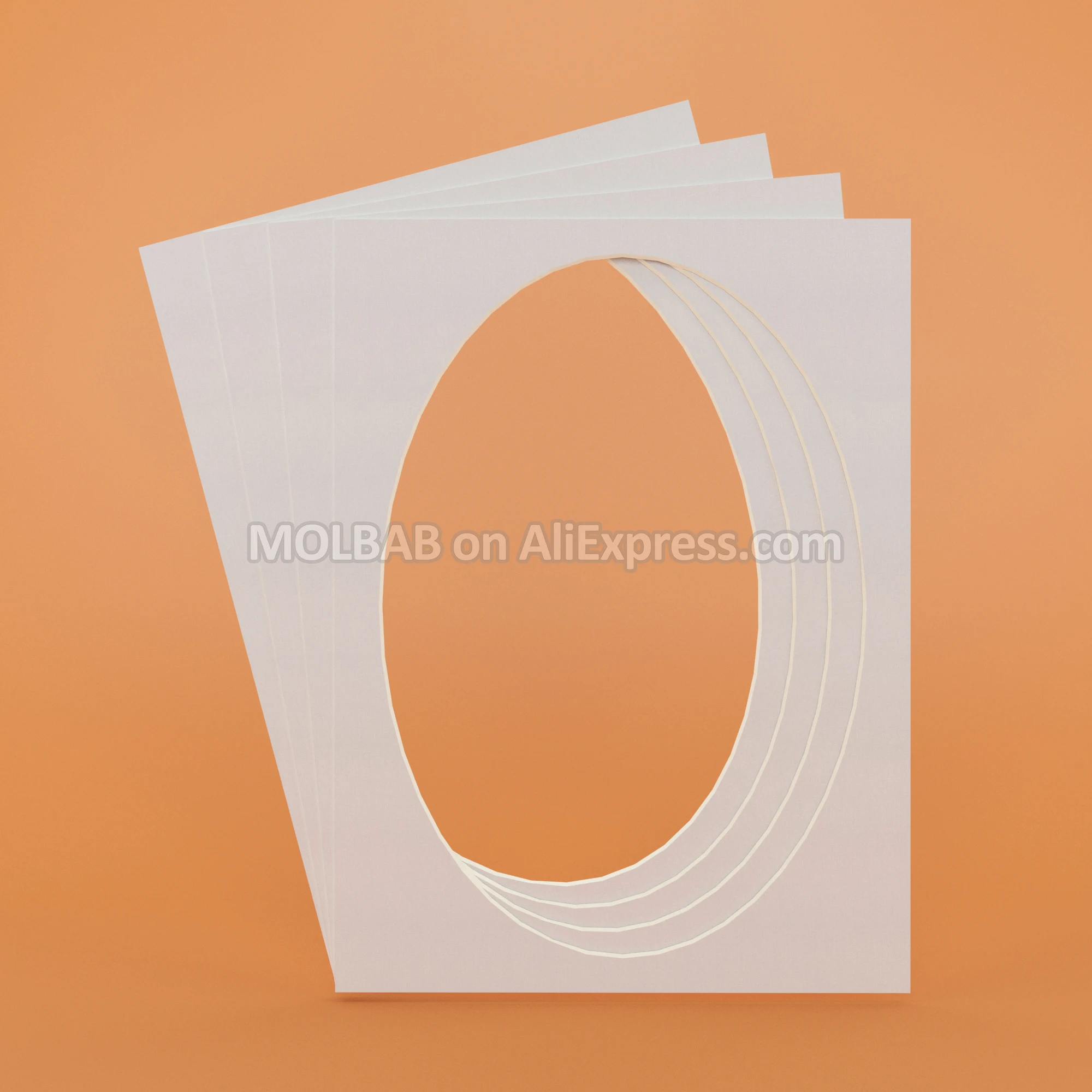 White/Black Photo Mats Rectangle/Oval 16X12 inch Paper Mounts Unique