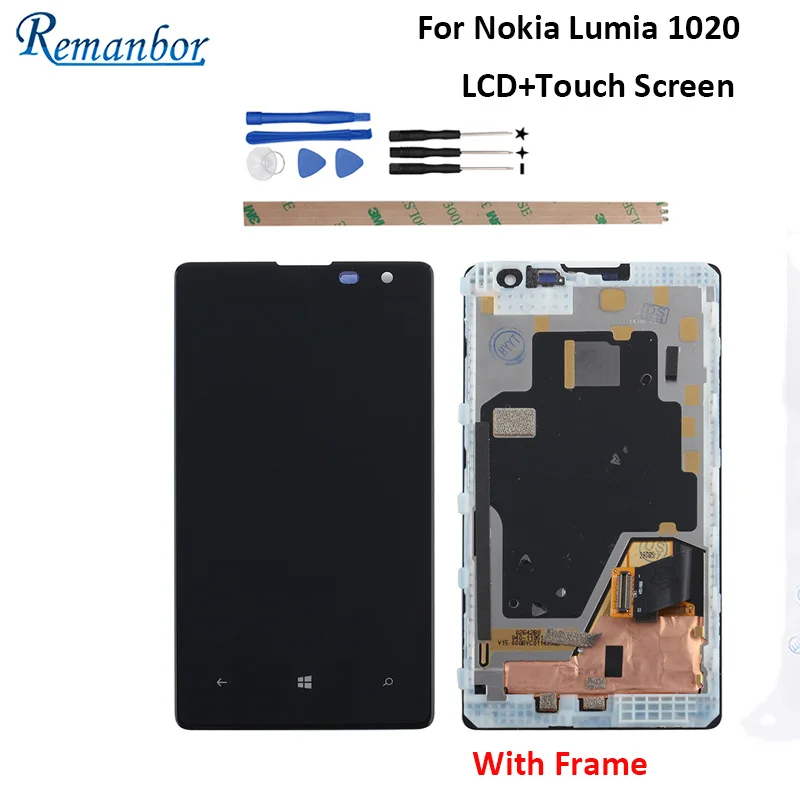 

Remanbor For Nokia Lumia 1020 LCD Display And Touch Screen Digitizer with Frame Replacement For Nokia Lumia 1020 4.5" With Tools