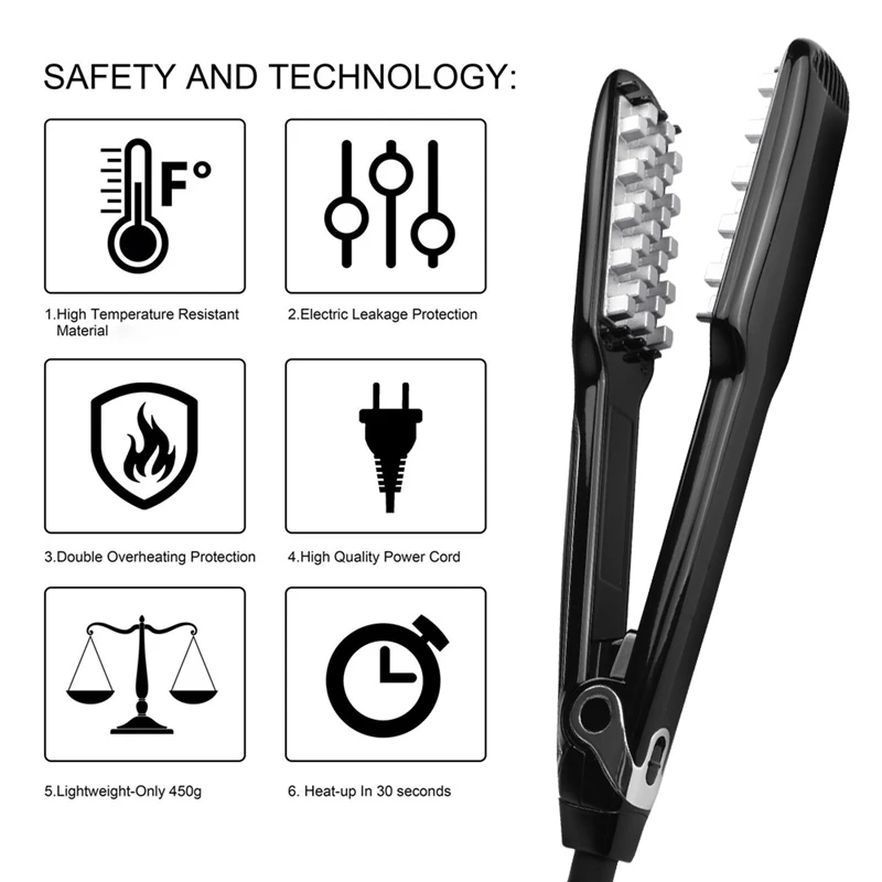 Multi-Functional Long & Short утюжок для укладки волос Выпрямитель для волос керамический турмалин объемный Утюг для волос Us Plug