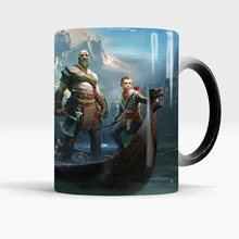 God of War, 4 цвета, кружки-трансформеры, кофейная керамическая молочная кружка, новинка, меняющая тепло цвет, чайная чашка