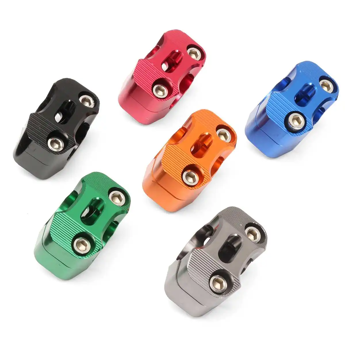 

1 Pair Aluminum HandleBar Risers Mount Clamp Adapter 7/8 - 1 1/8 Solid Mounts for Dirt Pit Bike ATV Universal