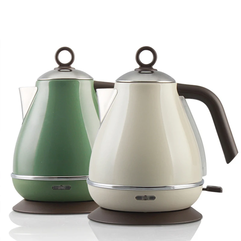 

2000W Stylish Stainless Steel Electric Kettle 1.7L Food Grade #304 with Detachable Base Cordless Scale Window Kettles Green