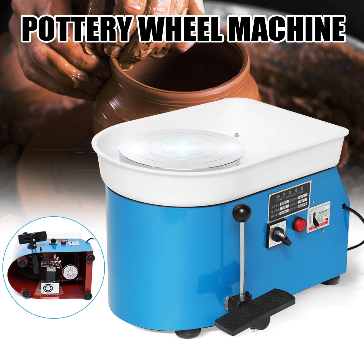 

3 Colors 110V/220V Pottery Forming Machine 250W/350W Electric Pottery Ceramics Wheel DIY Clay Tool With Tray For Ceramic Work