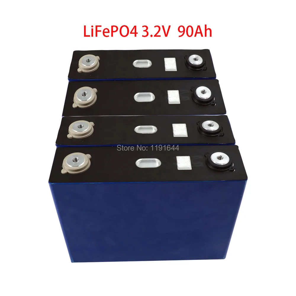 Призматические ячейки LiFePO4 16 шт./лот 3 2 в 90 Ач 3000 раз с соединительными