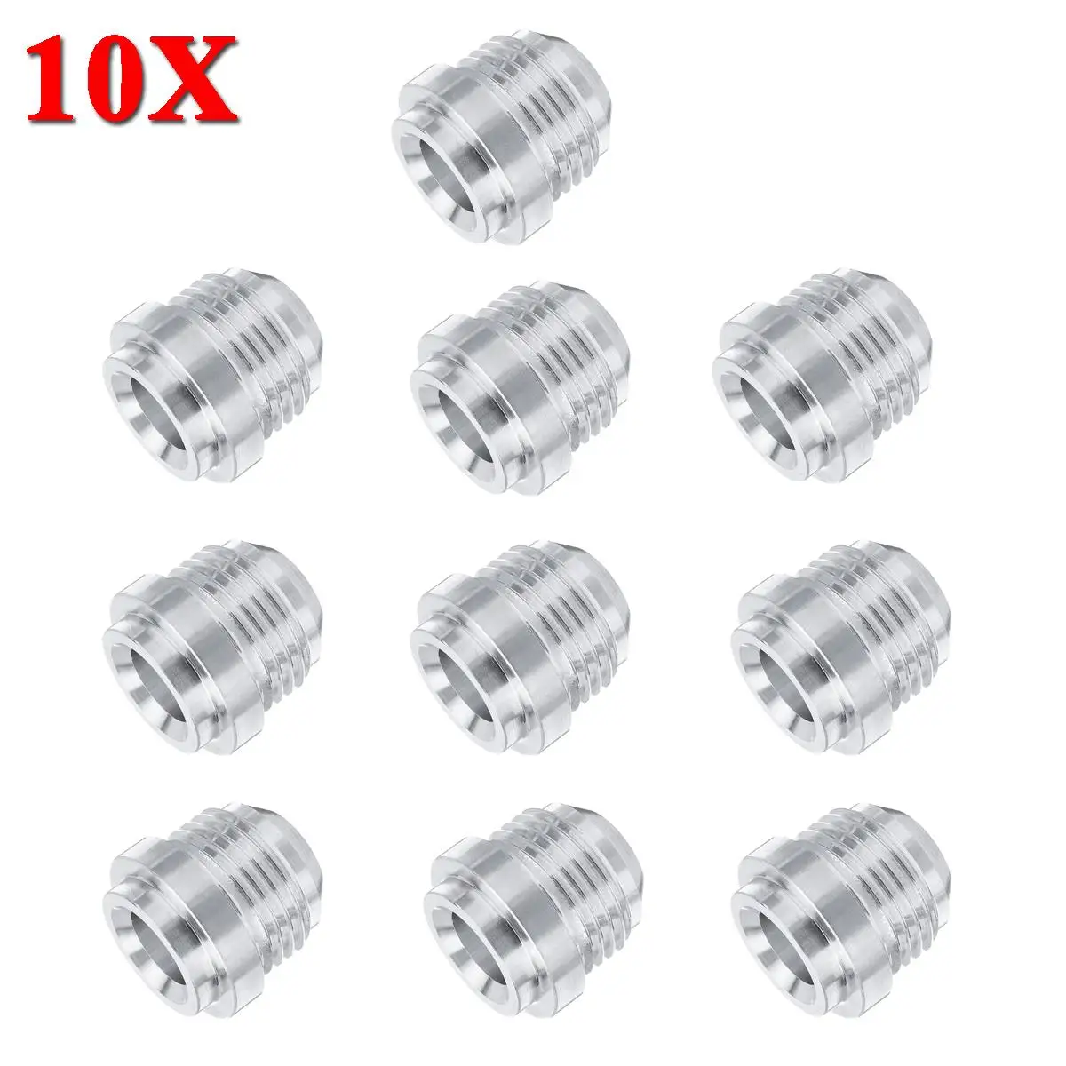 

New 10Pcs Silver 10-AN Male Adapter Aluminum Alloy Welding Joint On Fitting Bung 872-10 Engines & Components