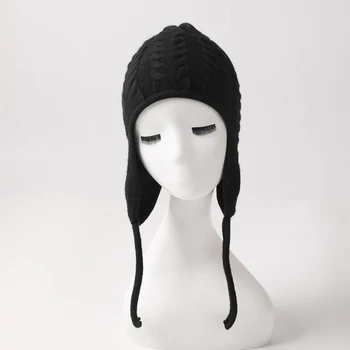 

BOHOBOCO Female Winter Hats Women Plain Knitted Cashmere Beanies Skullies
