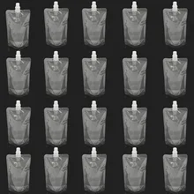 20pcs 250ml Liquido Sacchetto Del Basamento Del Sacchetto Trasparente a prova di Perdite Bere Sacchetto di Imballaggio Becco Sacchetto per Bevande di Latte tazza di Succo caffè Salsa Cibo(China)