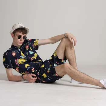 

Men's Shorts Sleeve T-shirt Printed Hip-Hop Romper Fashion Casual Jumpsuit Handsome Comfortable Playsuit