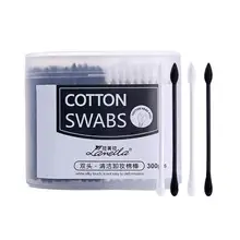 300 шт одноразовые хлопковые палочки с двойной головкой, принадлежности для макияжа, женские ватные палочки для макияжа, инструменты для чистки ушей
