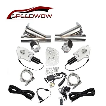 

SPEEDWOW 2'' Stainless Steel Y Pipe Headers Car Remote Control Electric \ Manual Cut Out Valve Exhaust Pipe Cutout Kit Aluminum