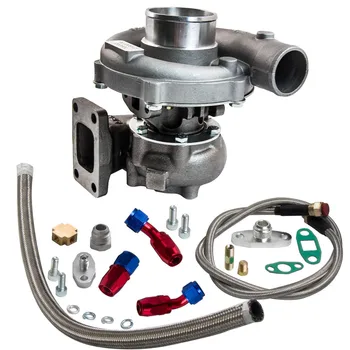 T3 T4 T04E .57 A/R Universal Turbo Turbocharger for 1.6 to 2.3L 400HP & Oil Line FOR OLDSMOBILE FOR DODGE Turbocharger 1997-1999