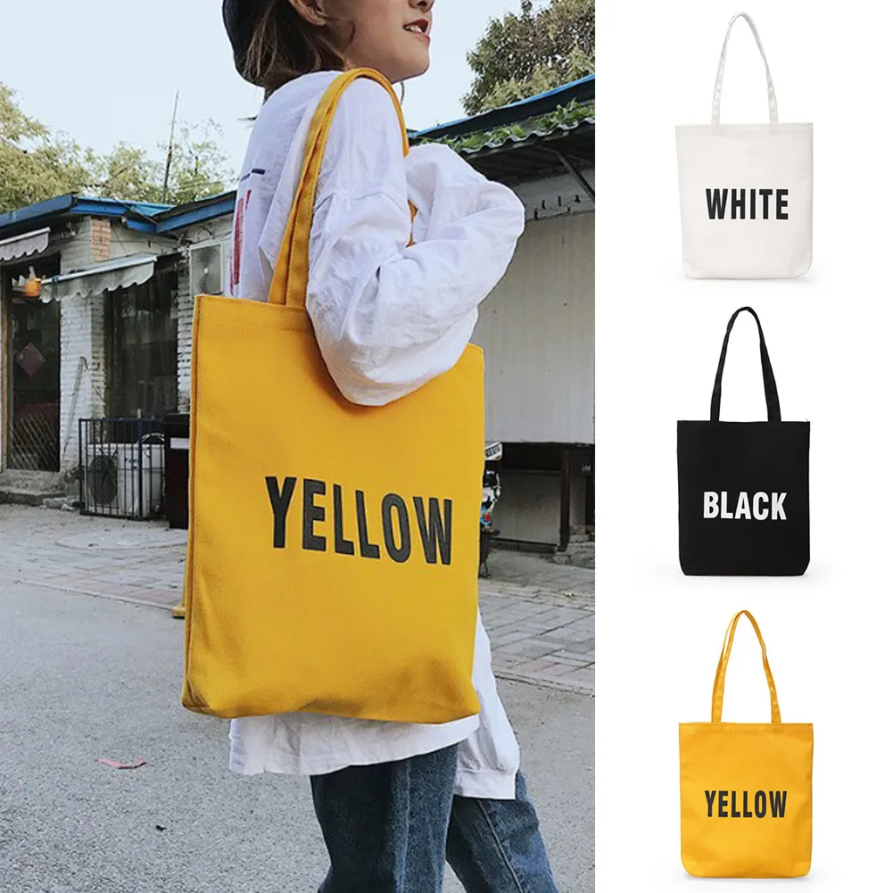 

Fashion Letter Printing Shopping Bag Quality Canvas High Capacity Shoulder Bag Handbag Simple Solid Party Phone Purse Hot Sale