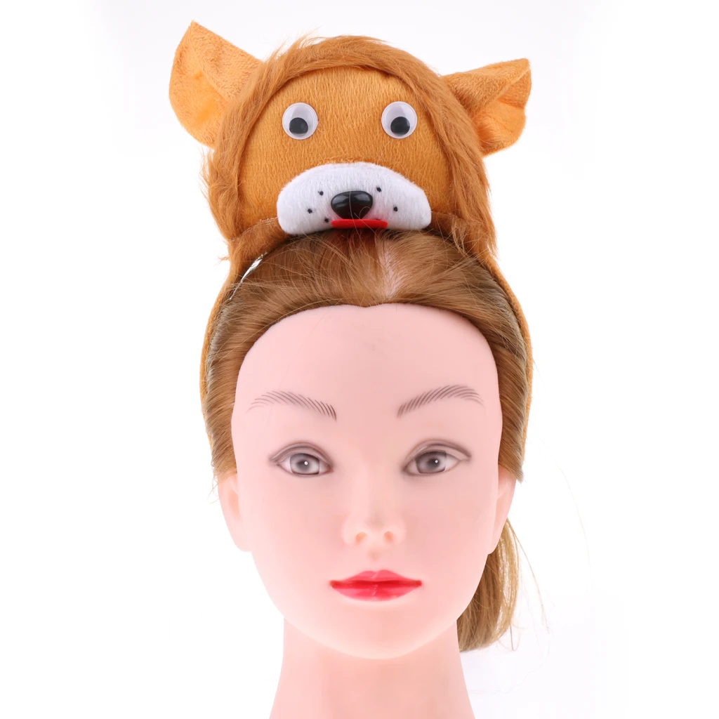 

Boys Girls Animal Lion Costume Headband & Bow Tie & Tail Set Theme Party DIY Costume Accessory For kids