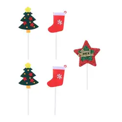 5 шт. Рождественские декоративные украшения на Рождество елки носки со звездами Маффин фрукт кекс хлеб выбор