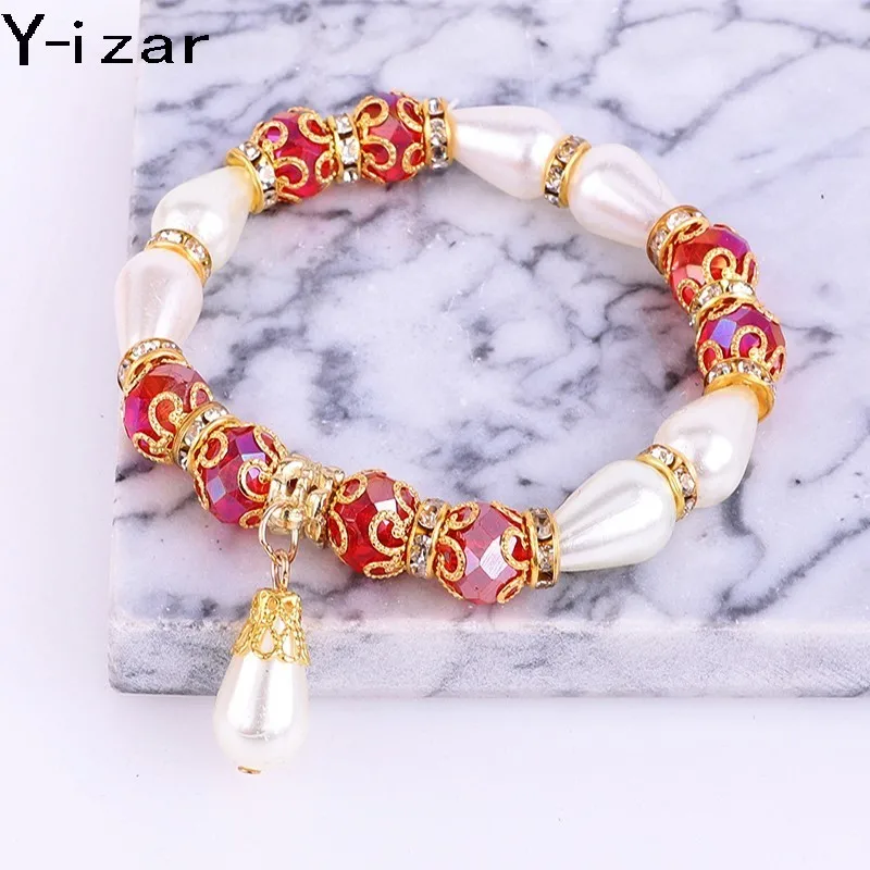 

Women's Crystal Bracelet Royal Pearl Shaped Color Fashion Atmosphere Colorful Colorful Pop Red Suitable for Wedding Ceremony