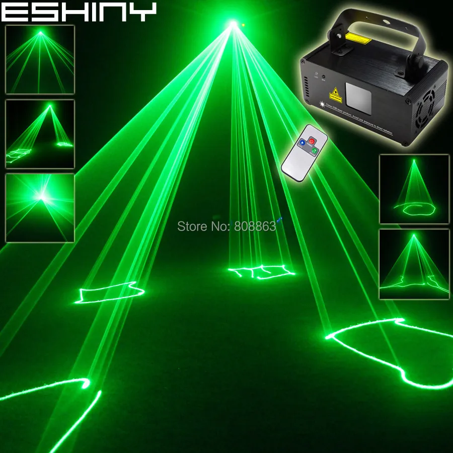 ESHINY зеленый 100 мВт лазерный линейный сканер луч дистанционный DMX512 сценический