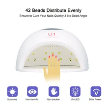 60 Вт УФ-лампа UV светодиодный лампа, Сушилка для ногтей быстросохнущая для всех гели для ногтей лак с ЖК-дисплеем 3 настройки времени дизайн ногтей лампа