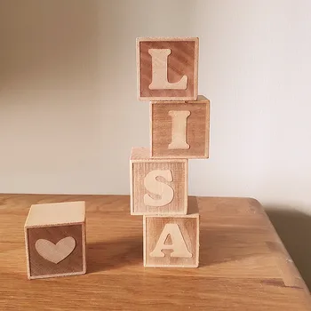 

1pcs Baby Name Blocks Wooden Letter Alphabet Blocks Personalized Custom Baby Blocks Personalized Baby Gift for Baby Shower