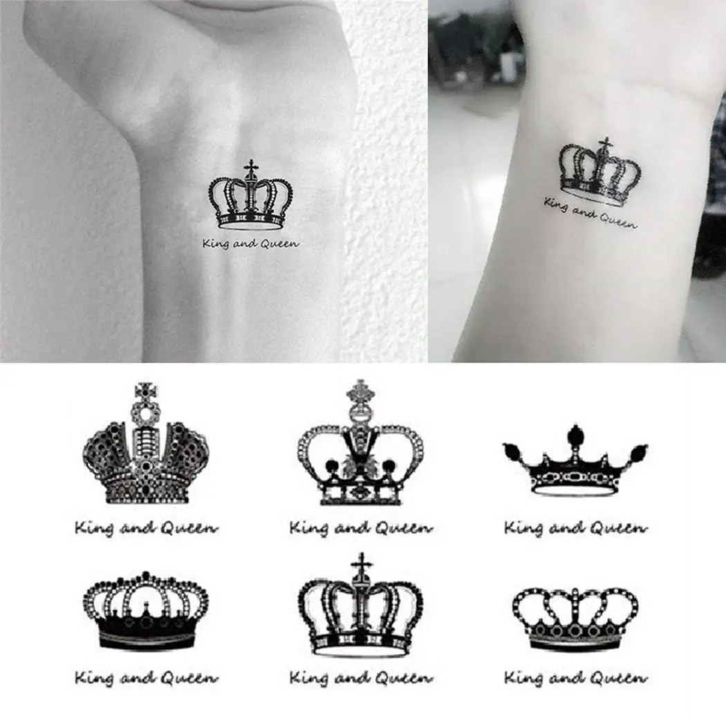 9 New Tattoo 10 Chest 4inch 3 For Guys 2 Shoulders Crown-shaped Men Women  Unisex 6cm Waterproof Teens Arms Stickers - Temporary Tattoos - AliExpress