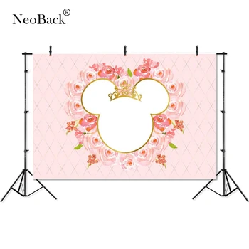 

Vinyl Birthday Flowers Gold Cartoon Head Crown children kids baby Shower children Photography Background studio Photo Backdrop