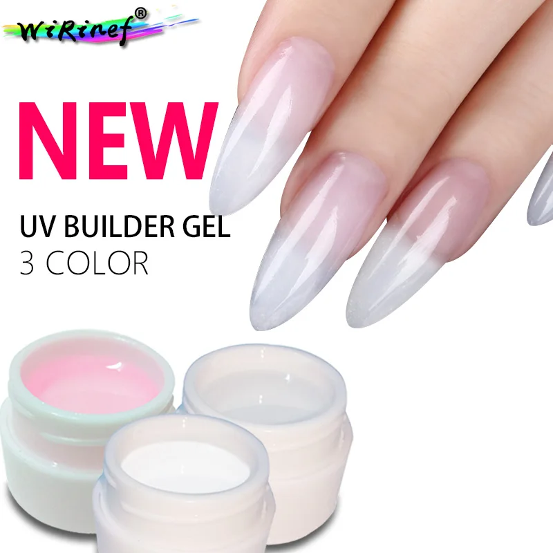 

WiRinef 3 Colors Uv LED Lamp Extension Nails Manicure UV Fast Builder Fingernails Gel Lacquer Nail Polish Glue