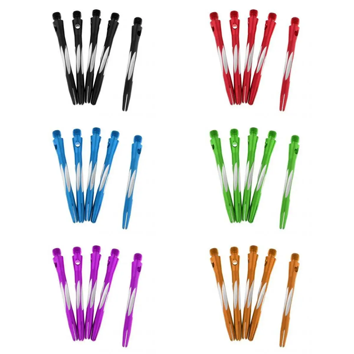

30-Assorted Aluminum Alloy Darts Shafts Harrows Dart Stems Medium 50mm 6 Colors, Durable and Lightweight