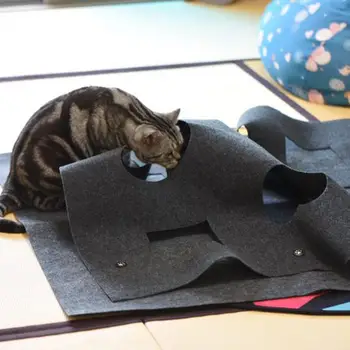 

Pet Cat Kitten Funny Toy With Hole Blanket Cat Play Mat Toy Release Stress Interactive Training Blanket Educational Pet Cat Toy