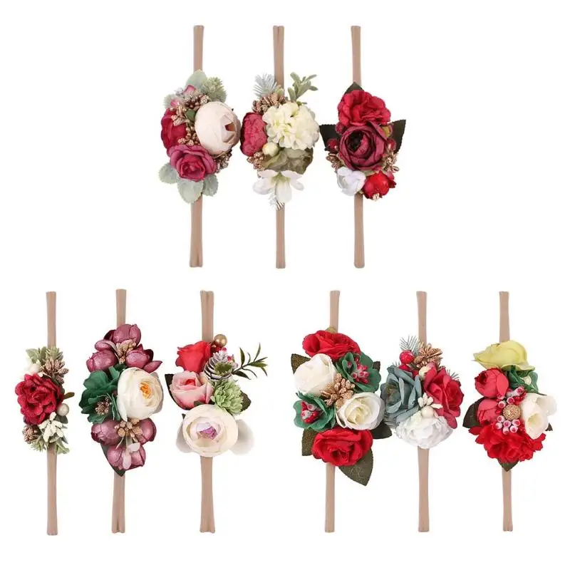 

3pcs Baby Flower Headband Infant Lovely Hair Band Photography Props Gift baby girl accessories set photography