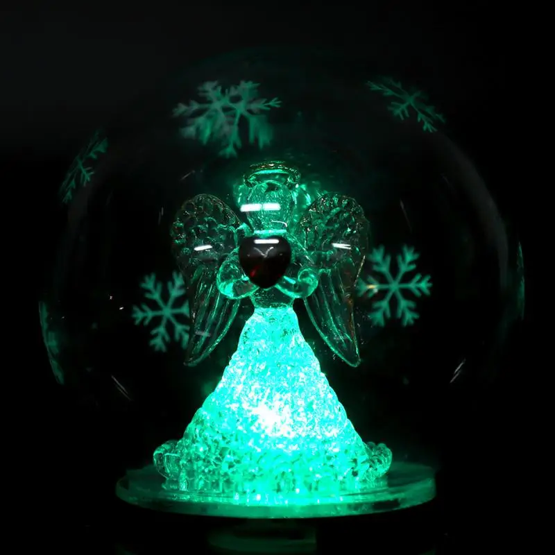 Christmas Angel Model LED Night Light Glass Ball LED Table Lamp Christmas Birthday Holiday Kids Gifts Home Office Decoration