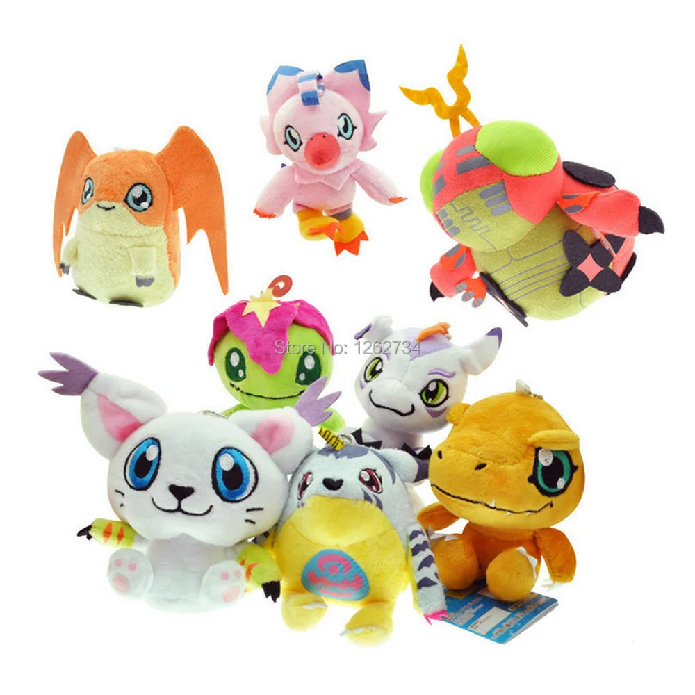 10/лот Digimon Agumon gabumon Gomamon Biyomon Palmon Patamon Tailmon 9-14 см плюшевый брелок-подвеска фигурка игрушка Розничная