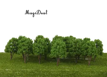 

MagiDeal 20Pcs/Pack 1/150 Scale Plastic Model Trees N Scale Train Track Park Layout Wargame Village Scenery Diorama Decor 7.5cm